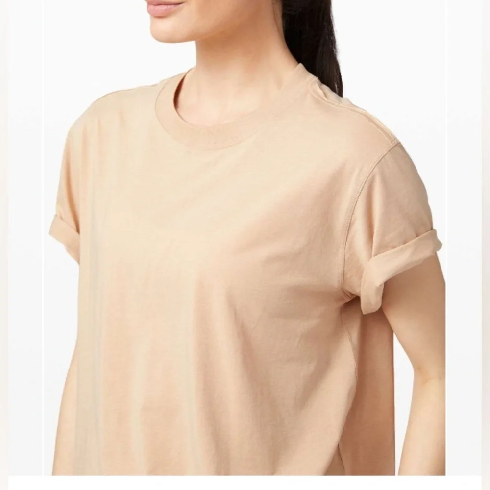 Womens Lululemon All Yours Boyfriend Tee tan size 14